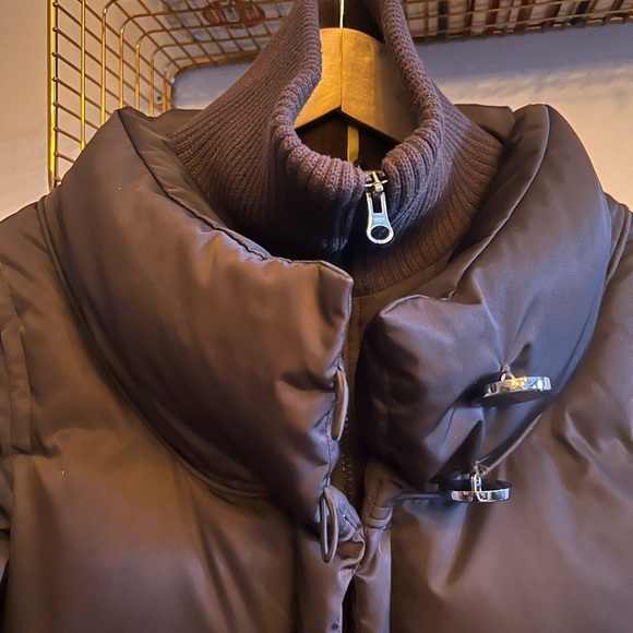 Chocolate Brown Down Filled High Neck Parka with Rear Bow - Picture 6 of 12